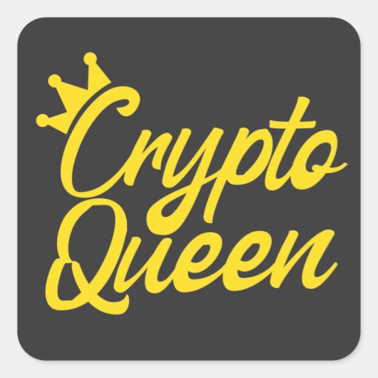 Crypto Queen Bitcoin Vierkante Sticker (Voorkant)
