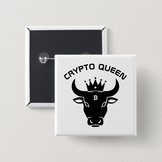 Crypto Queen gepersonaliseerd wit Vierkante Button 5,1 Cm (Voorkant /achterkant)