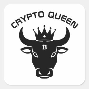 Crypto Queen gepersonaliseerd wit Vierkante Sticker