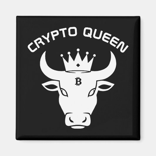 Crypto Queen gepersonaliseerd zwart Magneet (Voorkant)