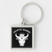 Crypto Queen gepersonaliseerd zwart Sleutelhanger (Voorkant)