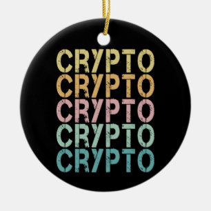 Crypto Retro belettering ontwerp voor cryptogeld Keramisch Ornament