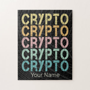 Crypto Retro belettering ontwerp voor cryptogeld Legpuzzel
