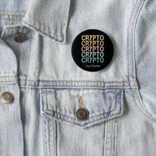 Crypto Retro belettering ontwerp voor cryptogeld Ronde Button 5,7 Cm
