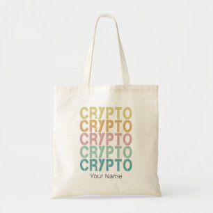 Crypto Retro belettering ontwerp voor cryptogeld Tote Bag