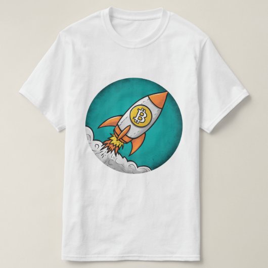 Crypto Rocket: Bitcoin naar de maan! T-shirt (Design voorkant)