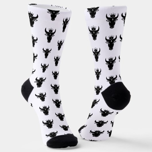 Crypto Stier Wit Sokken (Gebogen)