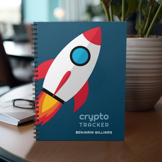 Crypto Tracker Journal met Rocket naar de maan Notitieboek
