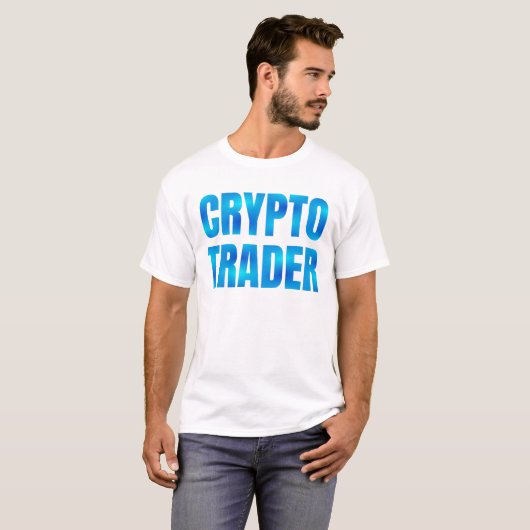 Crypto Trader Turquoise-Blue Gradient T-shirt (Voorkant volledig)