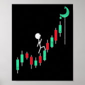 Crypto Trading Hodl Stock Chart to Moon Poster (Voorkant)