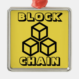Crypto van de Keten van het Blok van Blockchain Metalen Ornament
