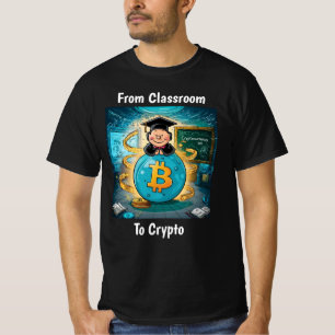 Cryptocurrency Afstuderen Gepersonaliseerd Zwart T-shirt