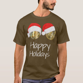 Cryptocurrency Bitcoin Ethereum Santa HAPPY T-shirt