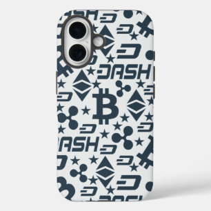 Cryptocurrency blauw patroon iPhone 16 hoesje