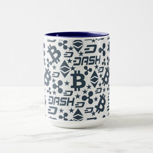 Cryptocurrency Blue Money Pattern Mok (Midden)