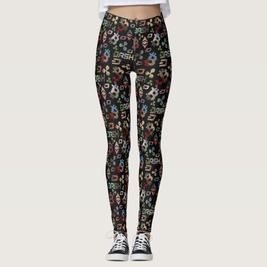 Cryptocurrency kleurrijk geldpatroon leggings (Voorkant)