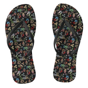 Cryptocurrency kleurrijk geldpatroon teenslippers