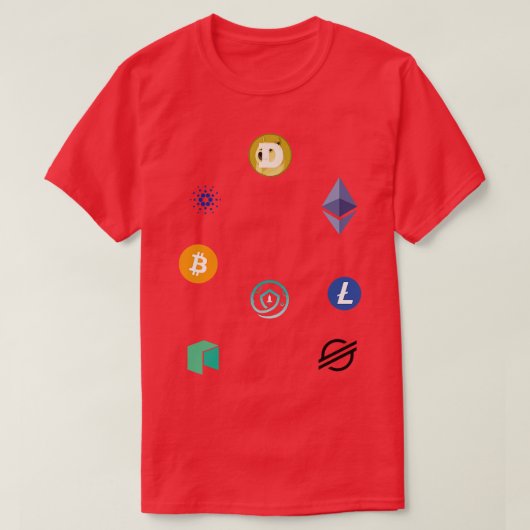 Cryptocurrency-logo's T-shirt (Design voorkant)