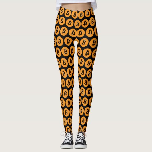 Cryptocurrency muntteken van zwarte munt leggings (Voorkant)