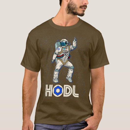 Cryptocurrency Talk Fun HODL Chainlink Disco T-shirt (Voorkant)