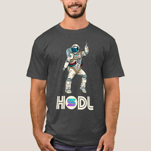 Cryptocurrency Talk Fun HODL Solana Disco Moon T-shirt (Voorkant)