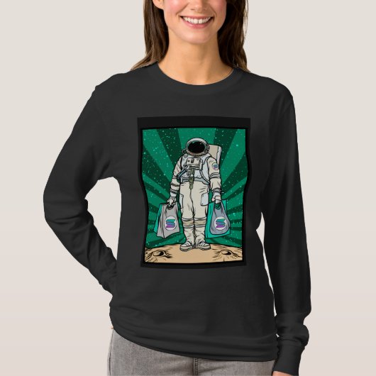 Cryptocurrency Talk To The Moon Solana Space Man T-shirt (Voorkant)