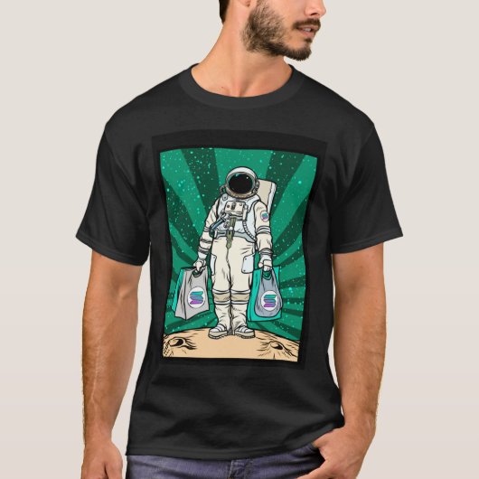 Cryptocurrency Talk  To The Moon Solana Space Man  T-shirt (Voorkant)