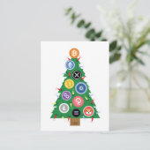 Cryptocurrency-versiering voor kerstbomen briefkaart (Staand voorkant)