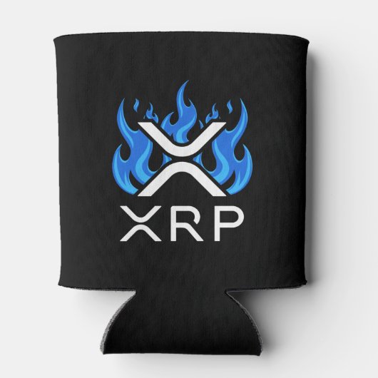 Cryptocurrency XRP Crypto Blue Flames Fire Melt Blikjeskoeler (Achterkant)