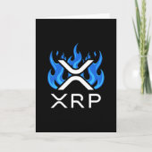 Cryptocurrency XRP Crypto Blue Flames Fire Melt Kaart (Voorkant)