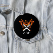Cryptocurrency XRP Crypto Oranje Rising Phoenix Ronde Button 4,0 Cm (In situ)