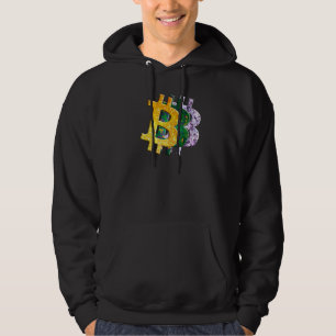 Cryptocurrency Yellow Green Glas in lood Lila Bi Hoodie