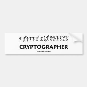 Cryptograaf (Dansende Mannen Stick Figures) Bumpersticker