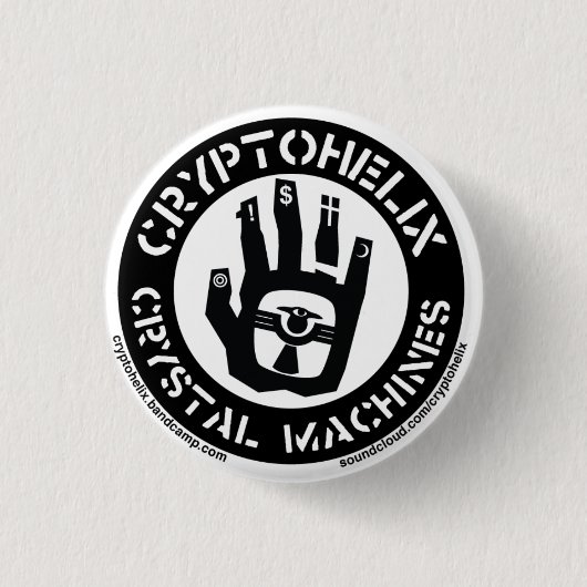 Cryptohelix - Kristalmachines Ronde Button 3,2 Cm (Voorkant)