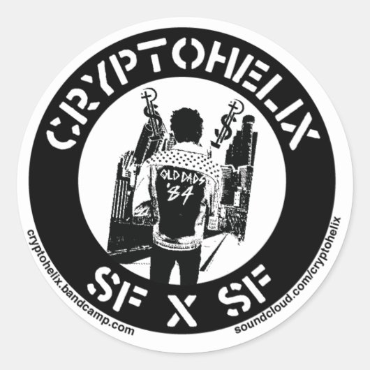 Cryptohelix - SFxSF Ronde Sticker (Voorkant)