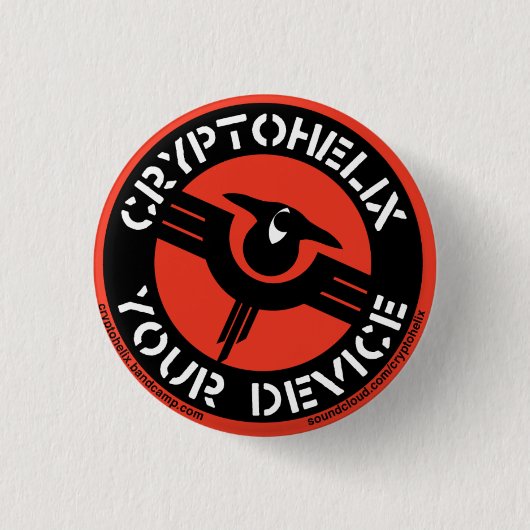 Cryptohelix - Uw apparaat (ROOD) Ronde Button 3,2 Cm (Voorkant)