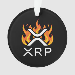Cryptomonnaie XRP Crypto Flammes Orange Feu Fondre