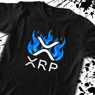 Cryptovaluta XRP Crypto Blauwe Vlammen Vuur Smelte T-shirt