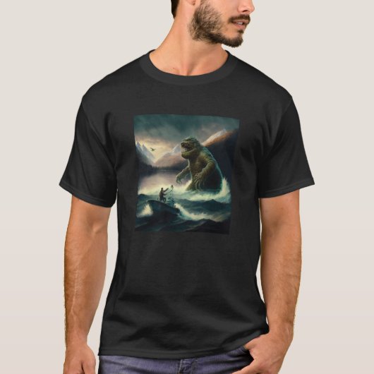 Cryptozoologists Cryptid Lake Creature Rising from T-shirt (Voorkant)