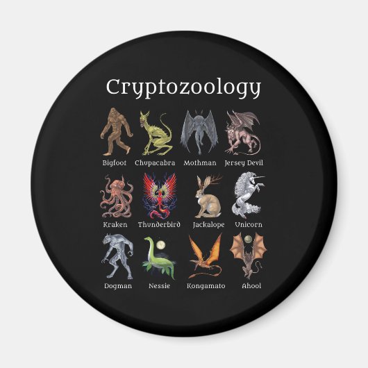 Cryptozoölogy Cryptid Creatures Magneet (Voorkant)