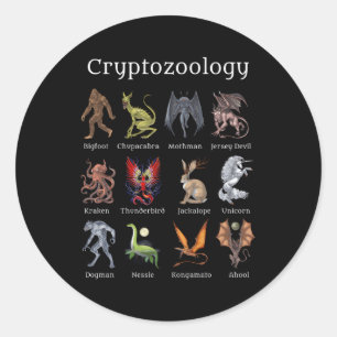Cryptozoölogy Cryptid Cryptid Creater Fantasy Myth Ronde Sticker
