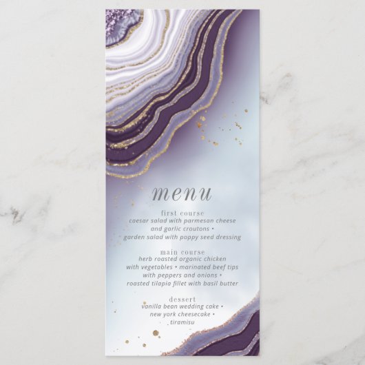 Crystal Agate Menu Mariage V2 Amethyst ID825 (Devant)