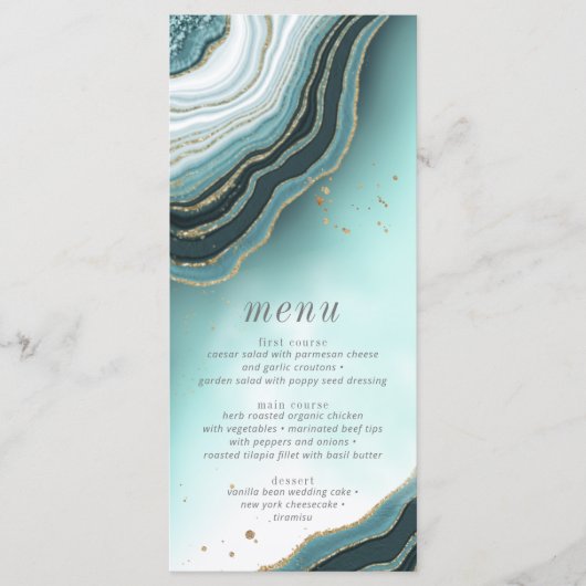 Crystal Agate Menu Mariage V2 ID Turquoise825 (Devant)