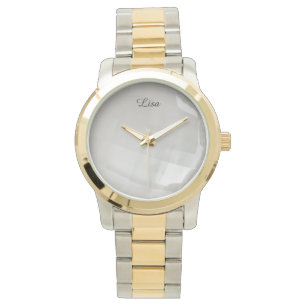 Crystal Alabaster - Gouden tweekleurige horloge