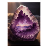Crystal Amethyst Fantasy Sunrise Landschap Perfect Poster (Voorkant)