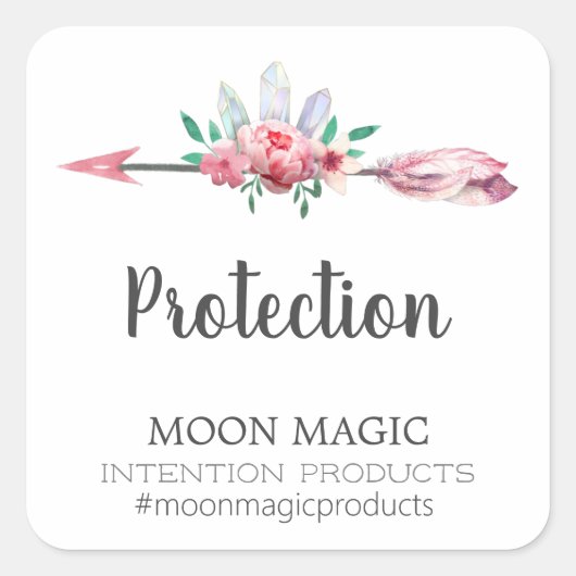 Crystal Arrow Floral InAttentie Candle Labels (Voorkant)