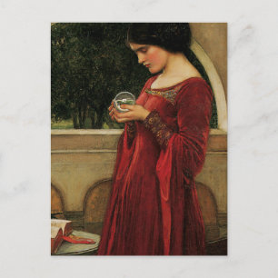 Crystal Bal Vrouw Waterhouse Schilderij Briefkaart