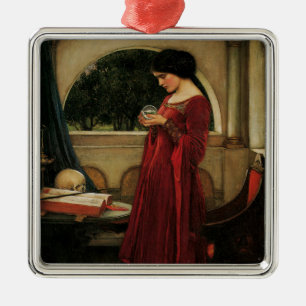 Crystal Bal Vrouw Waterhouse Schilderij Metalen Ornament