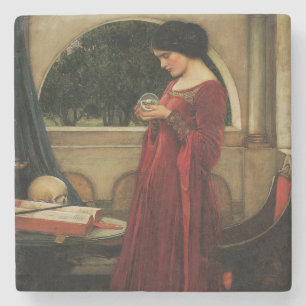 Crystal Bal Vrouw Waterhouse Schilderij Stenen Onderzetter