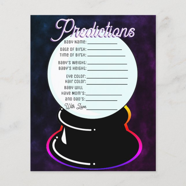 Crystal Ball Baby voorspellingen spel (Voorkant)